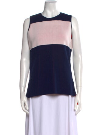 Derek Lam Colorblock Pattern Crew Neck Top