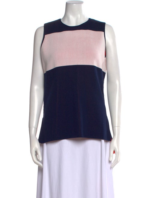Derek Lam Colorblock Pattern Crew Neck Top