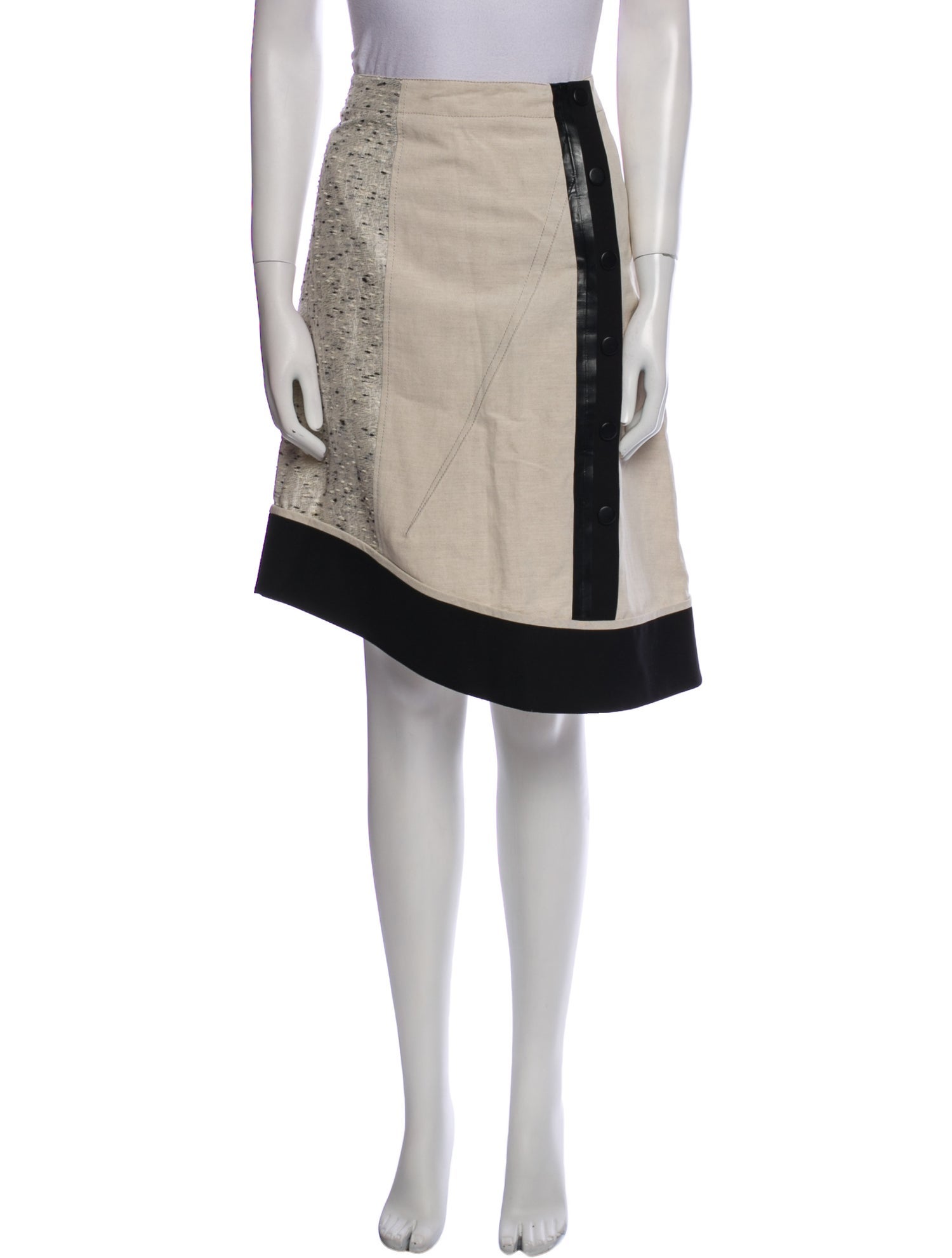 Derek Lam Colorblock Pattern Knee-Length Skirt