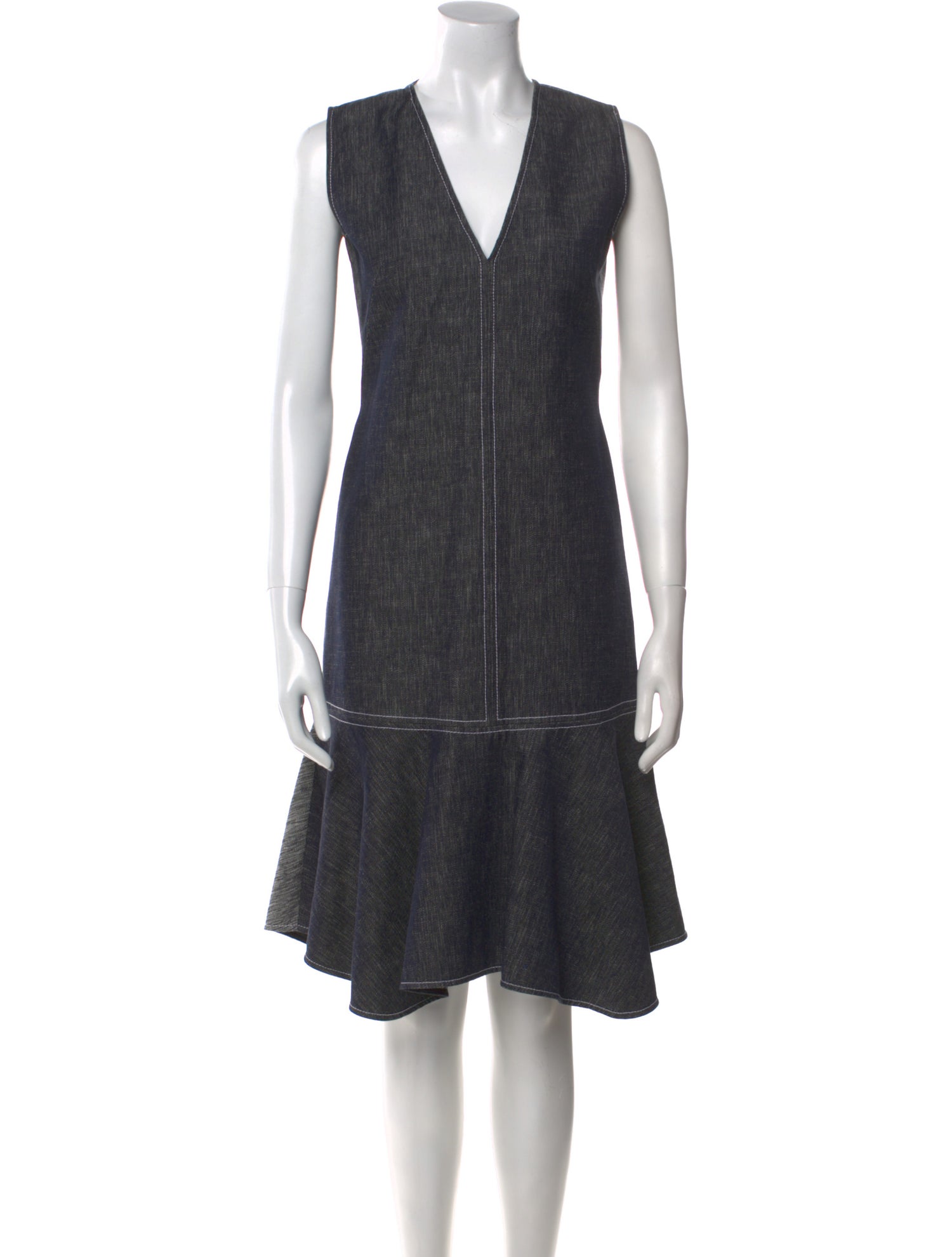 Derek Lam V-Neck Midi Length Dress