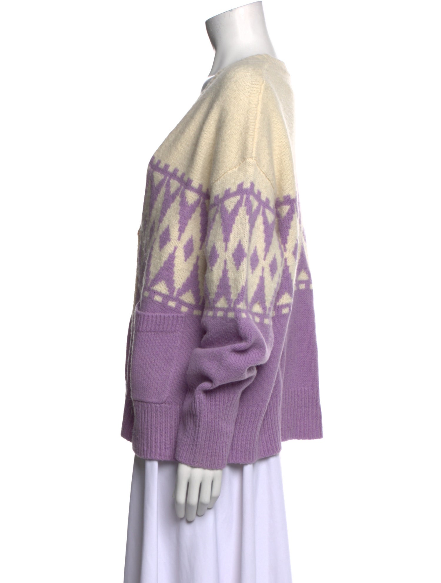 Derek Lam Printed V-Neck Sweater w/ Tags