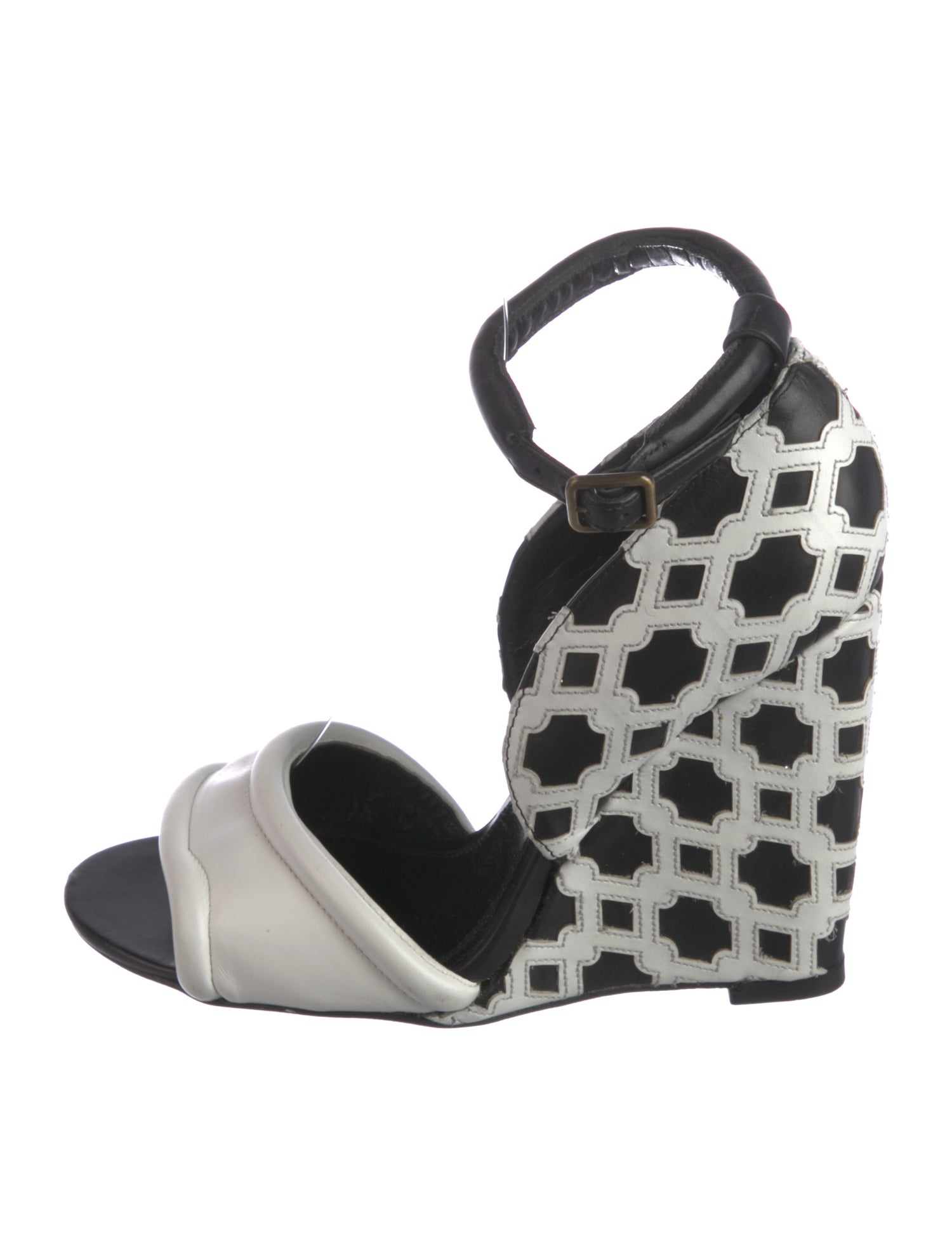 Derek Lam Leather Colorblock Pattern Sandals