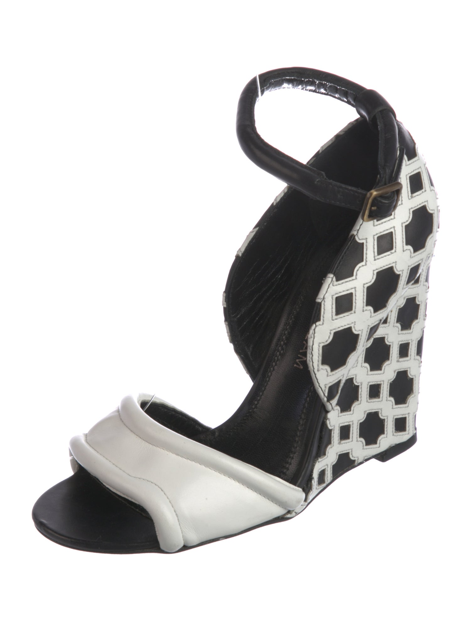Derek Lam Leather Colorblock Pattern Sandals