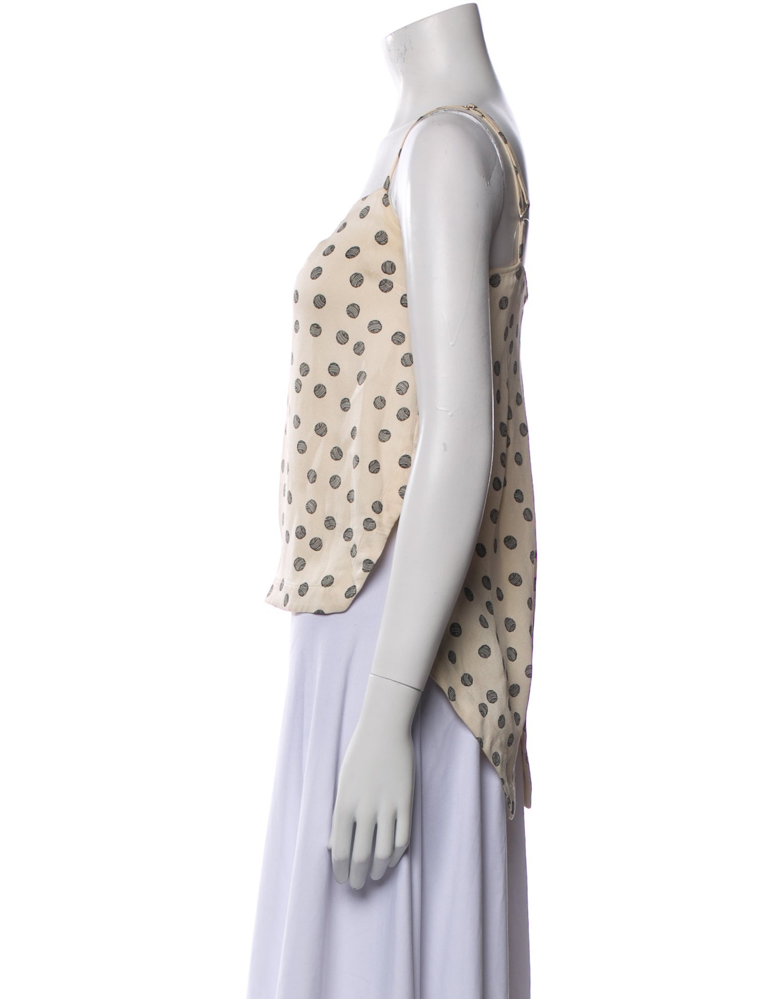 Derek Lam Silk Polka Dot Print Crop Top