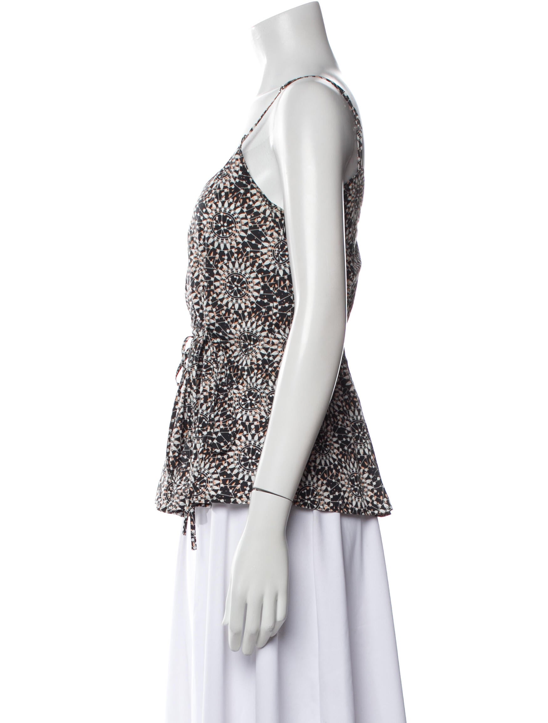 Derek Lam Floral Print V-Neck Blouse