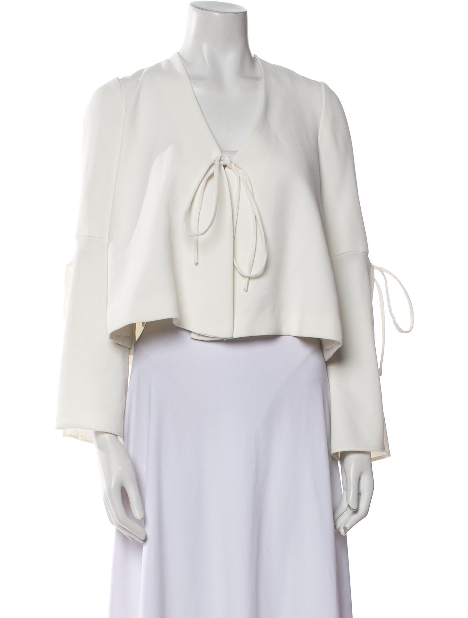 Derek Lam V-Neck Long Sleeve Crop Top