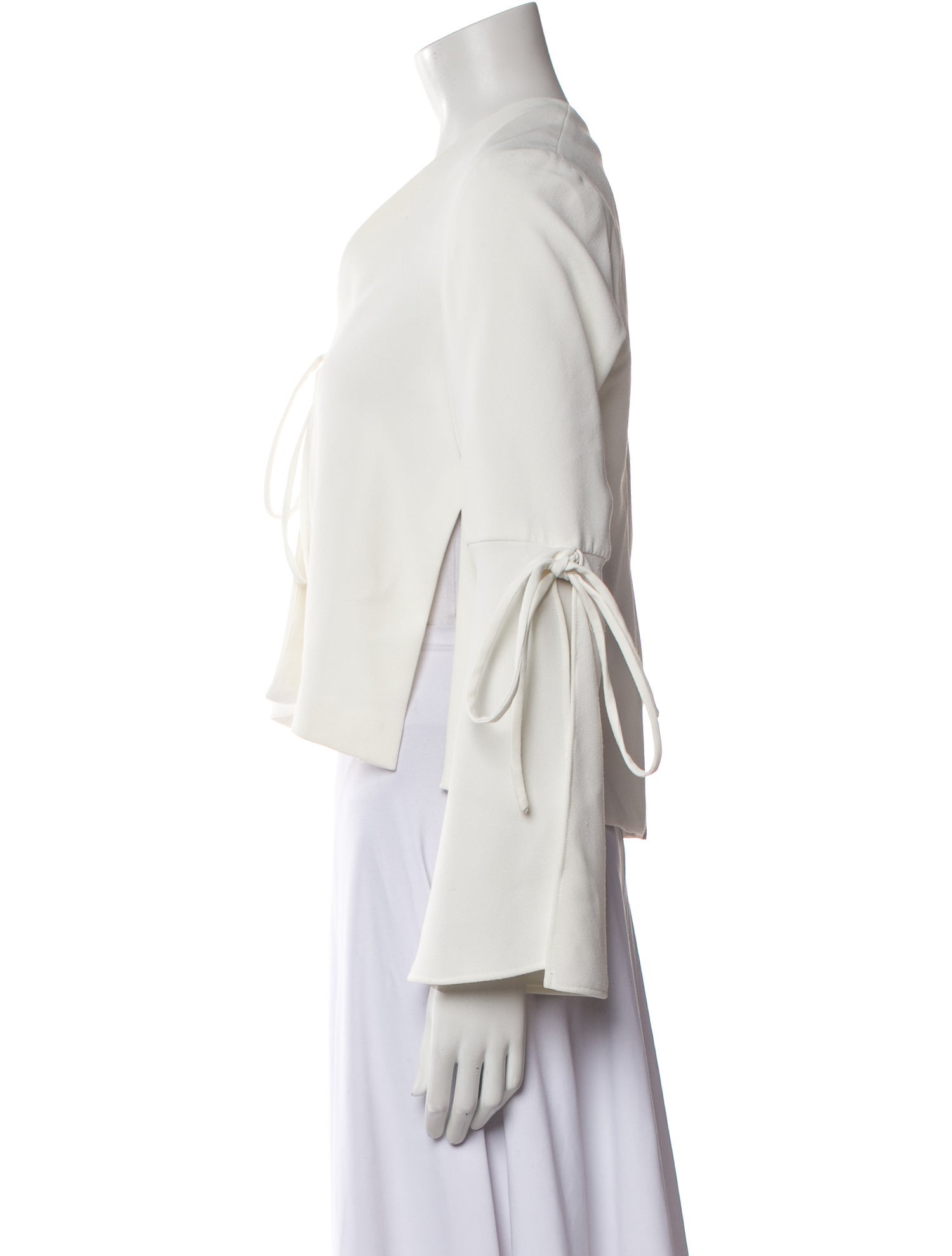 Derek Lam V-Neck Long Sleeve Crop Top