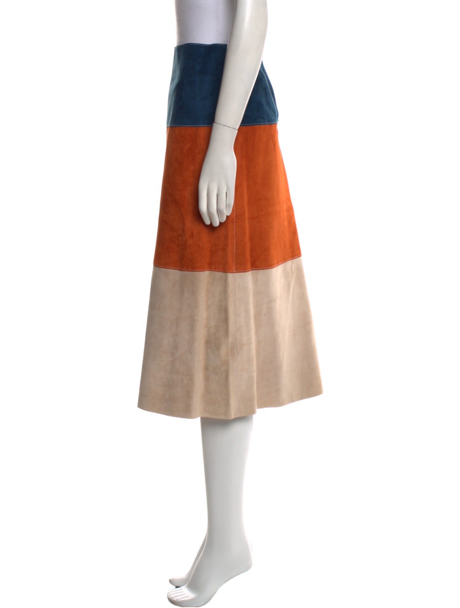 Derek Lam Calf Leather Knee-Length Skirt w/ Tags