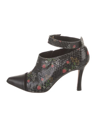 Derek Lam Embossed Leather Floral Print Boots