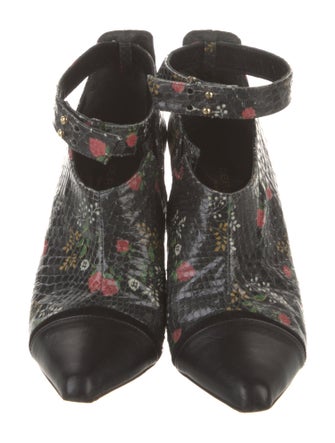 Derek Lam Embossed Leather Floral Print Boots