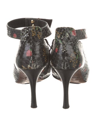 Derek Lam Embossed Leather Floral Print Boots