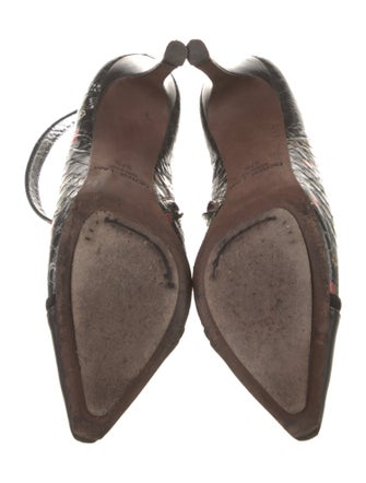 Derek Lam Embossed Leather Floral Print Boots