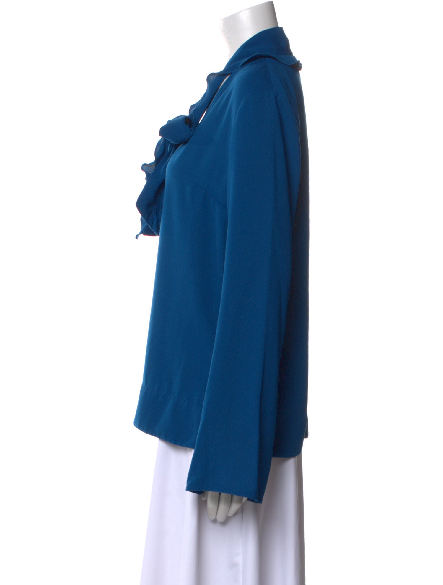 Derek Lam Tie Neck Long Sleeve Blouse