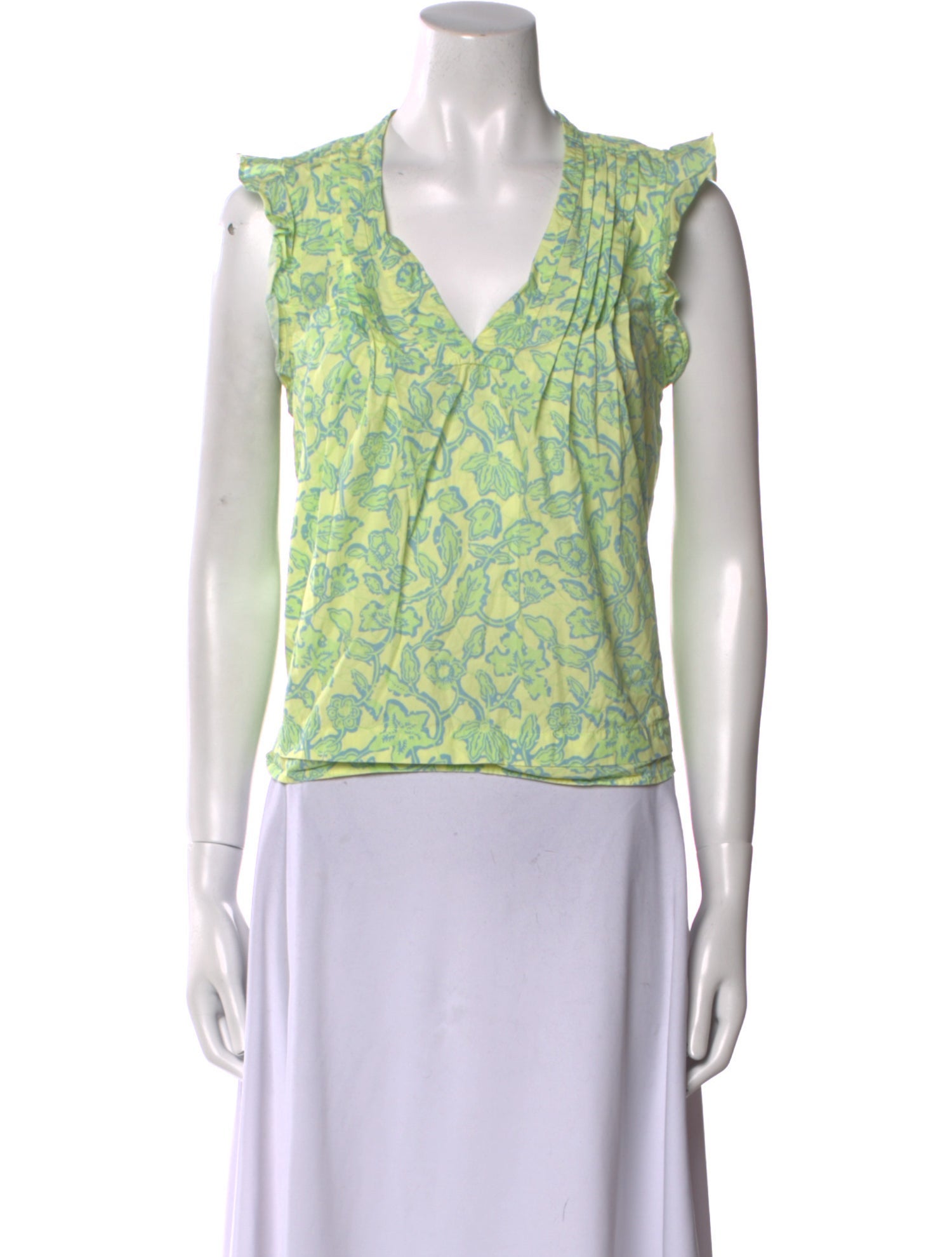 Derek Lam Printed V-Neck Crop Top