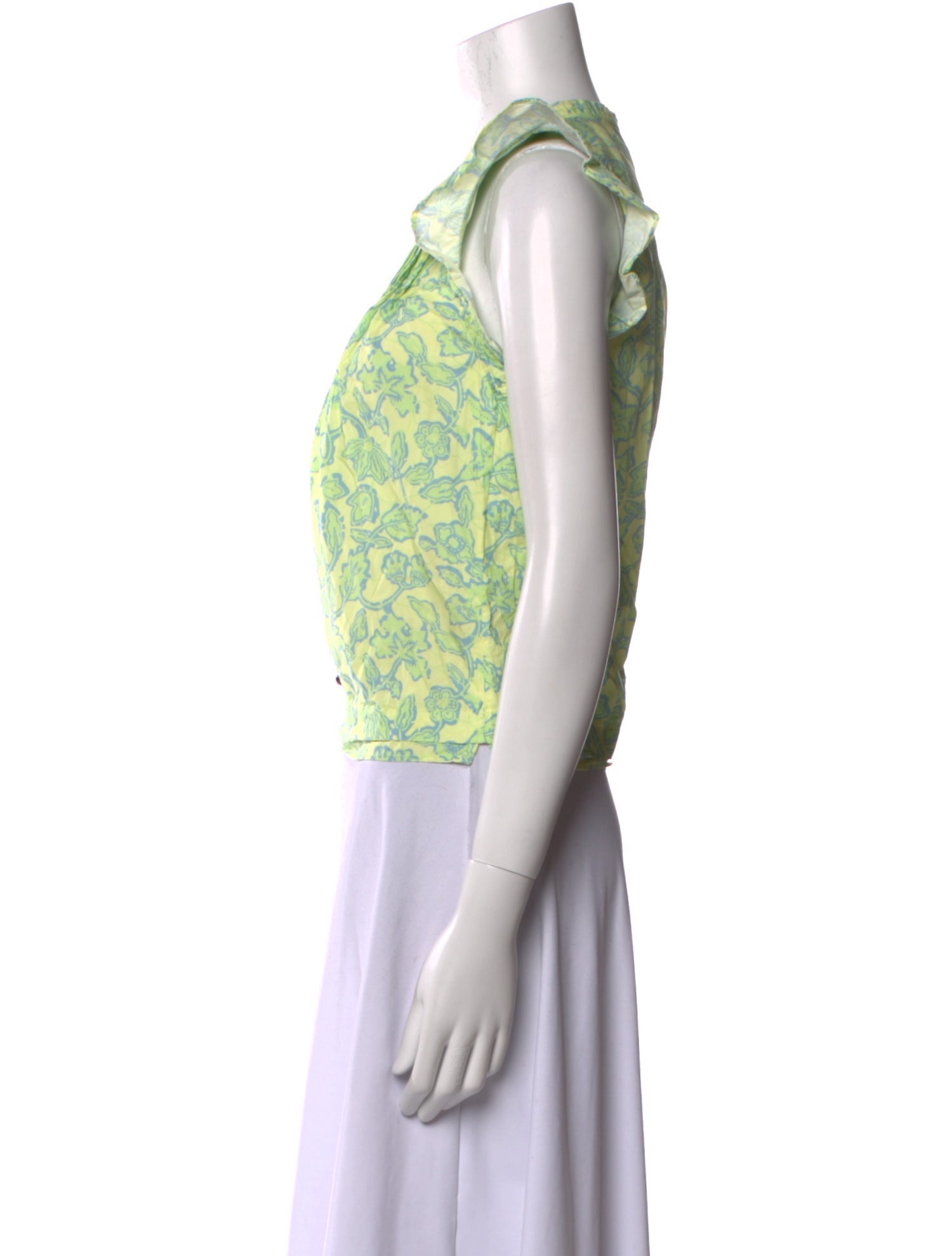 Derek Lam Printed V-Neck Crop Top