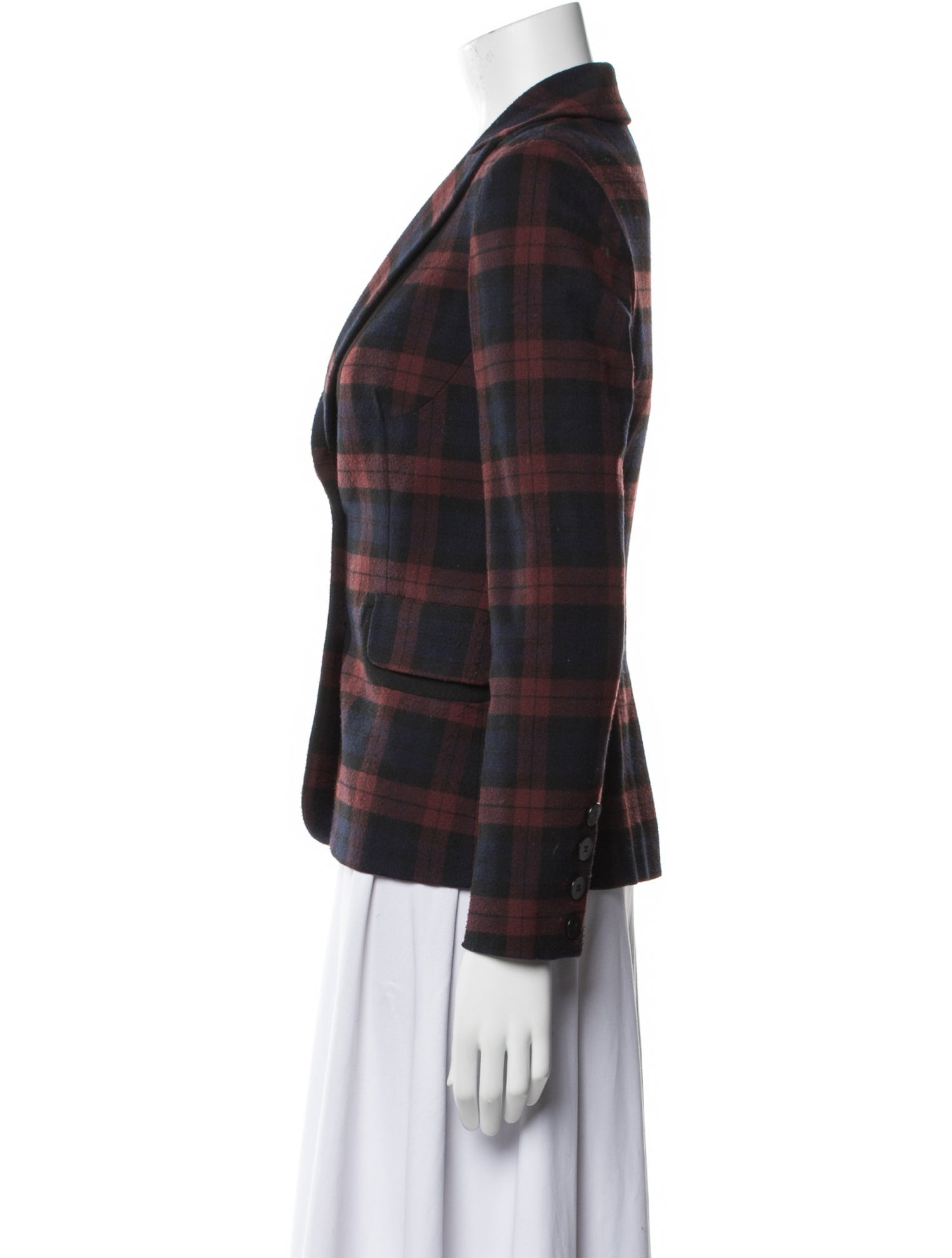 Derek Lam Plaid Print Blazer