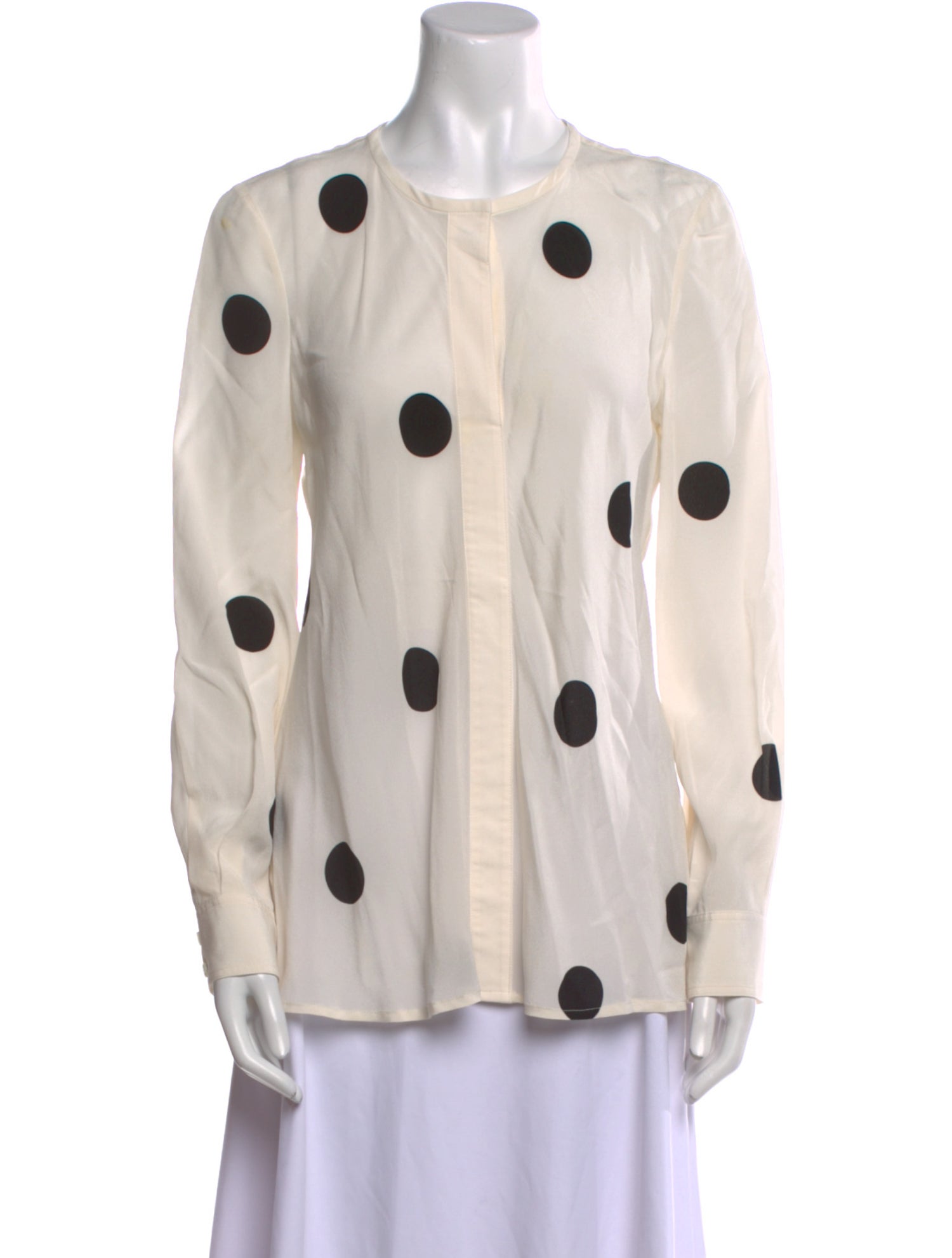 Derek Lam Polka Dot Print Crew Neck Top