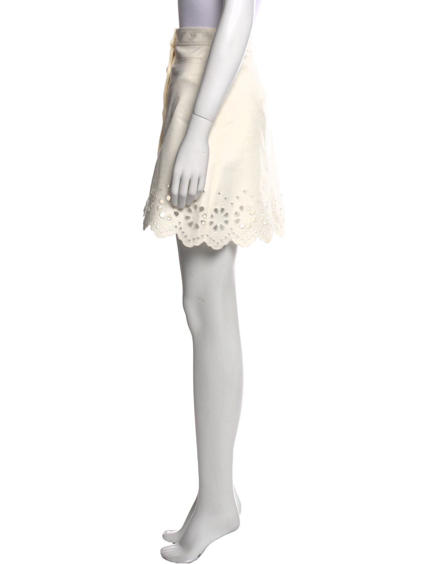 Derek Lam Eyelet Trim Mini Skirt