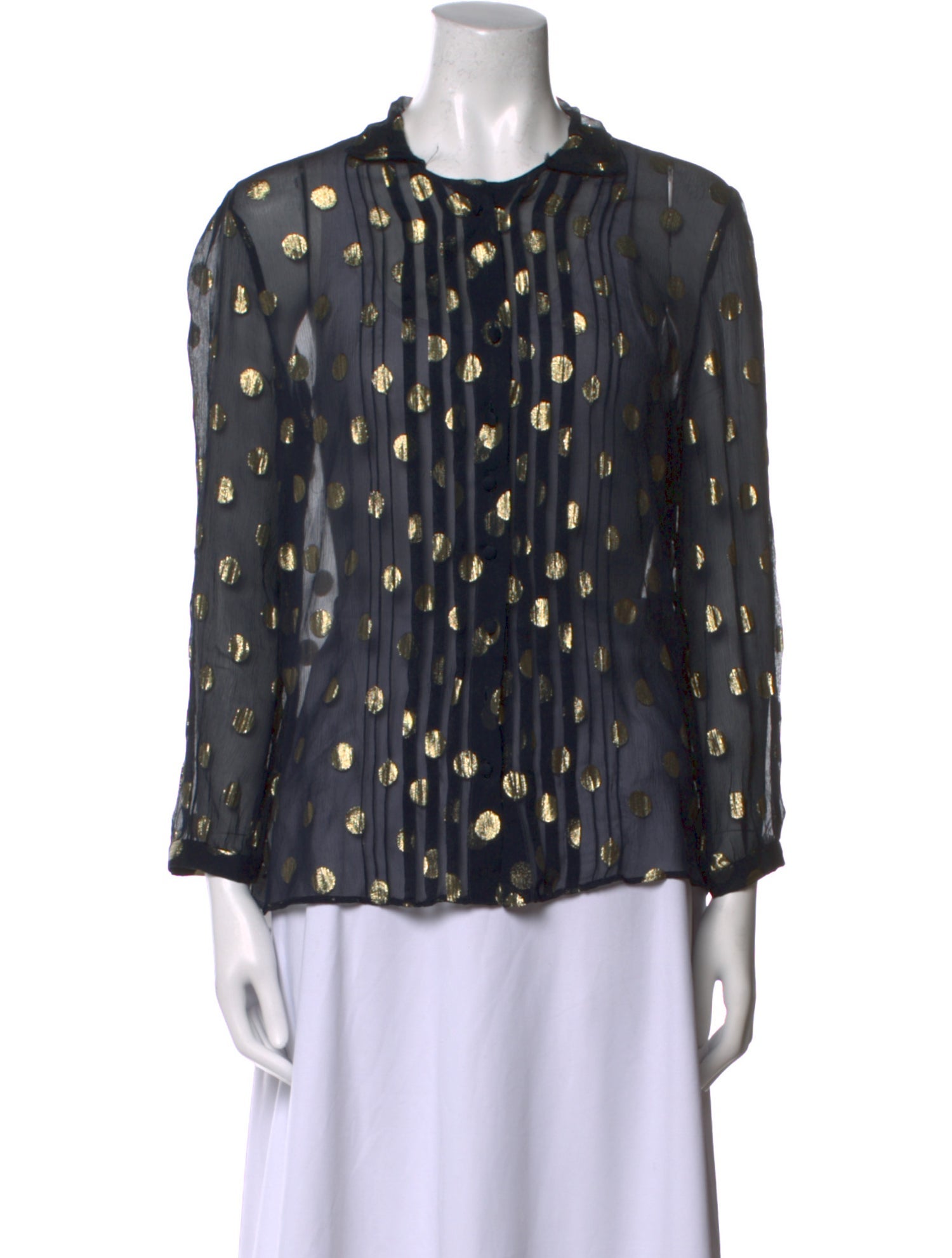 Derek Lam Printed Crew Neck Blouse