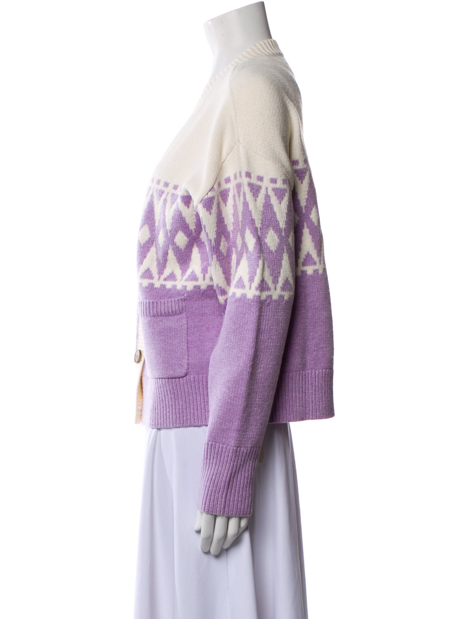 Derek Lam Printed V-Neck Sweater