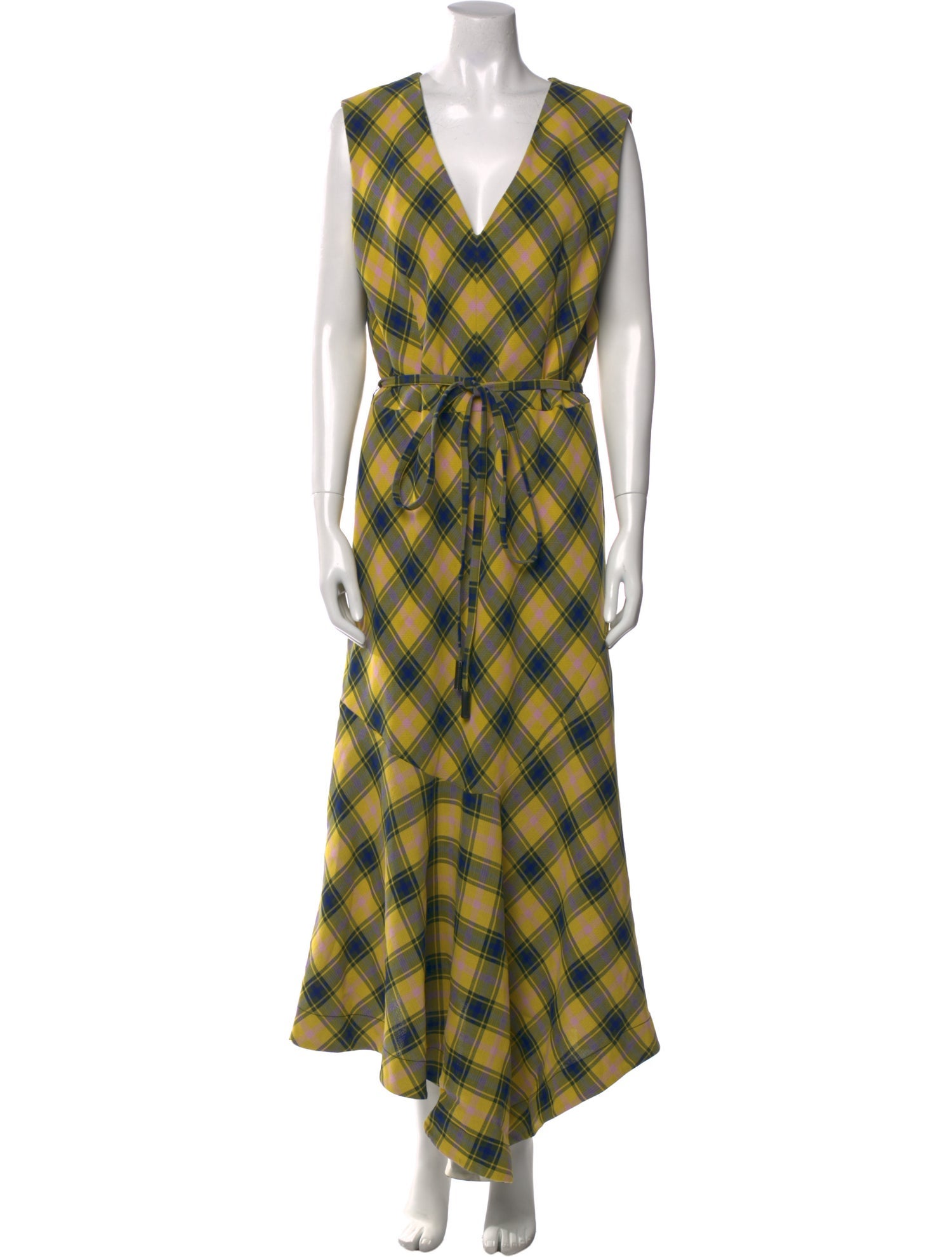 Derek Lam Plaid Print Long Dress