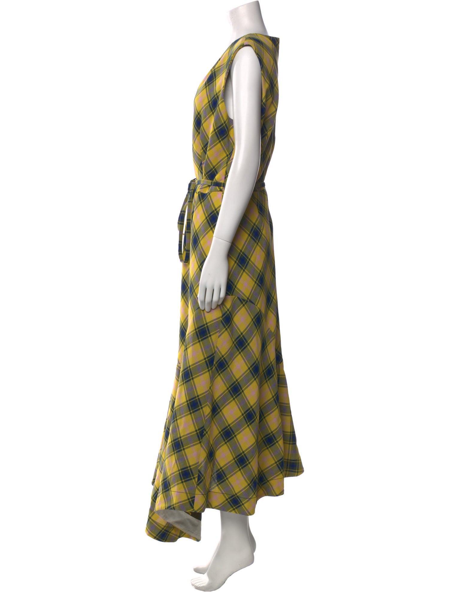 Derek Lam Plaid Print Long Dress