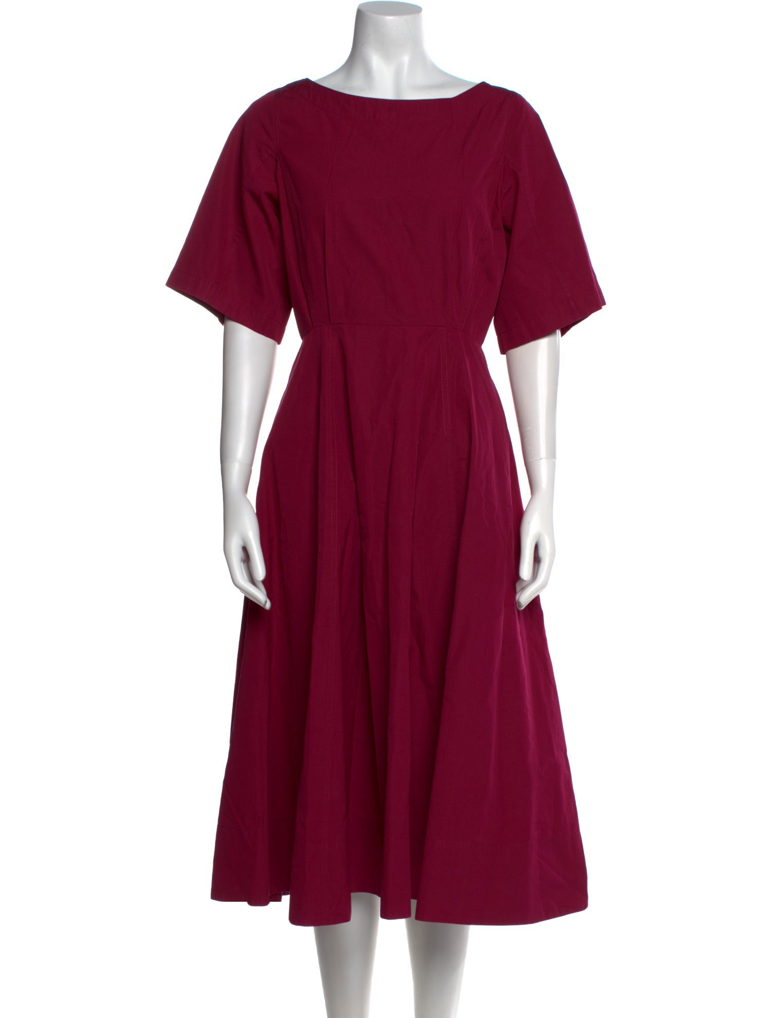 Derek Lam Bateau Neckline Midi Length Dress