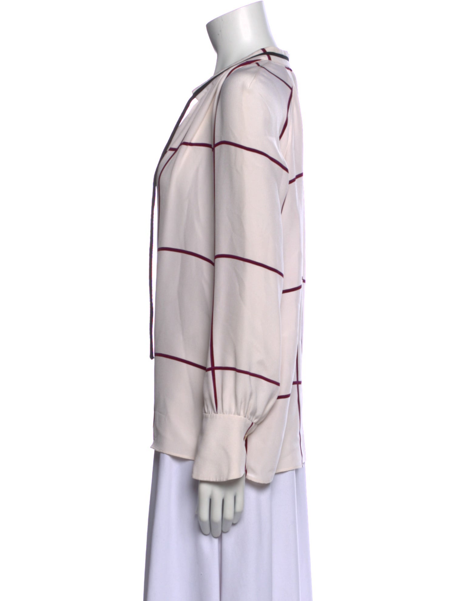 Derek Lam Silk Plaid Print Blouse