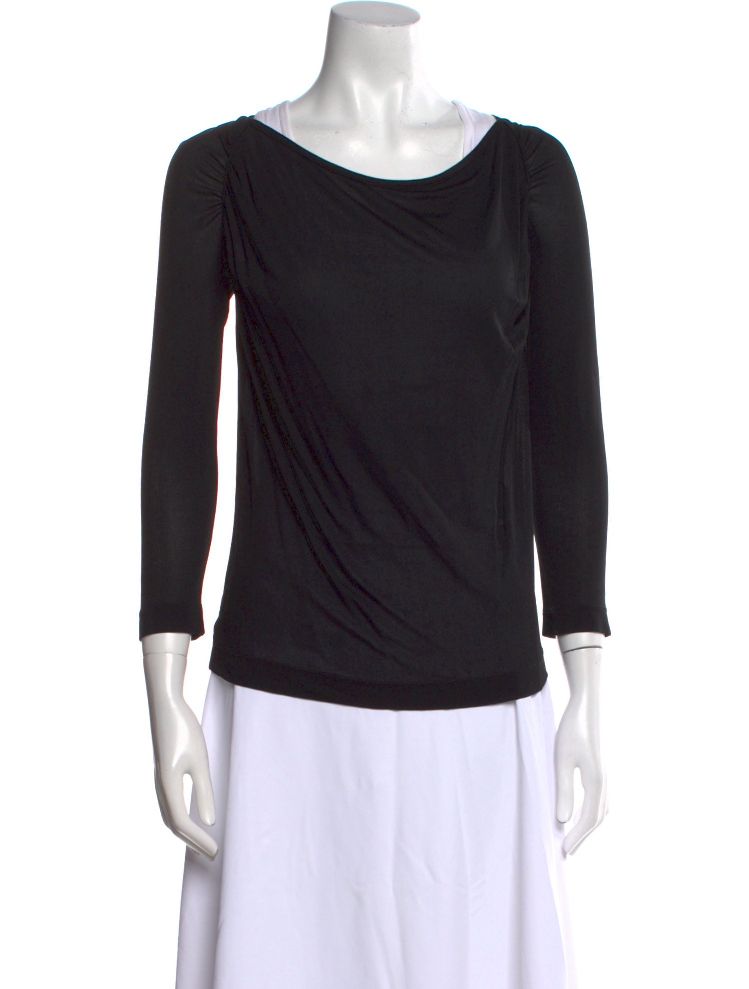 Derek Lam Cowl Neck Three-Quarter Sleeve Top