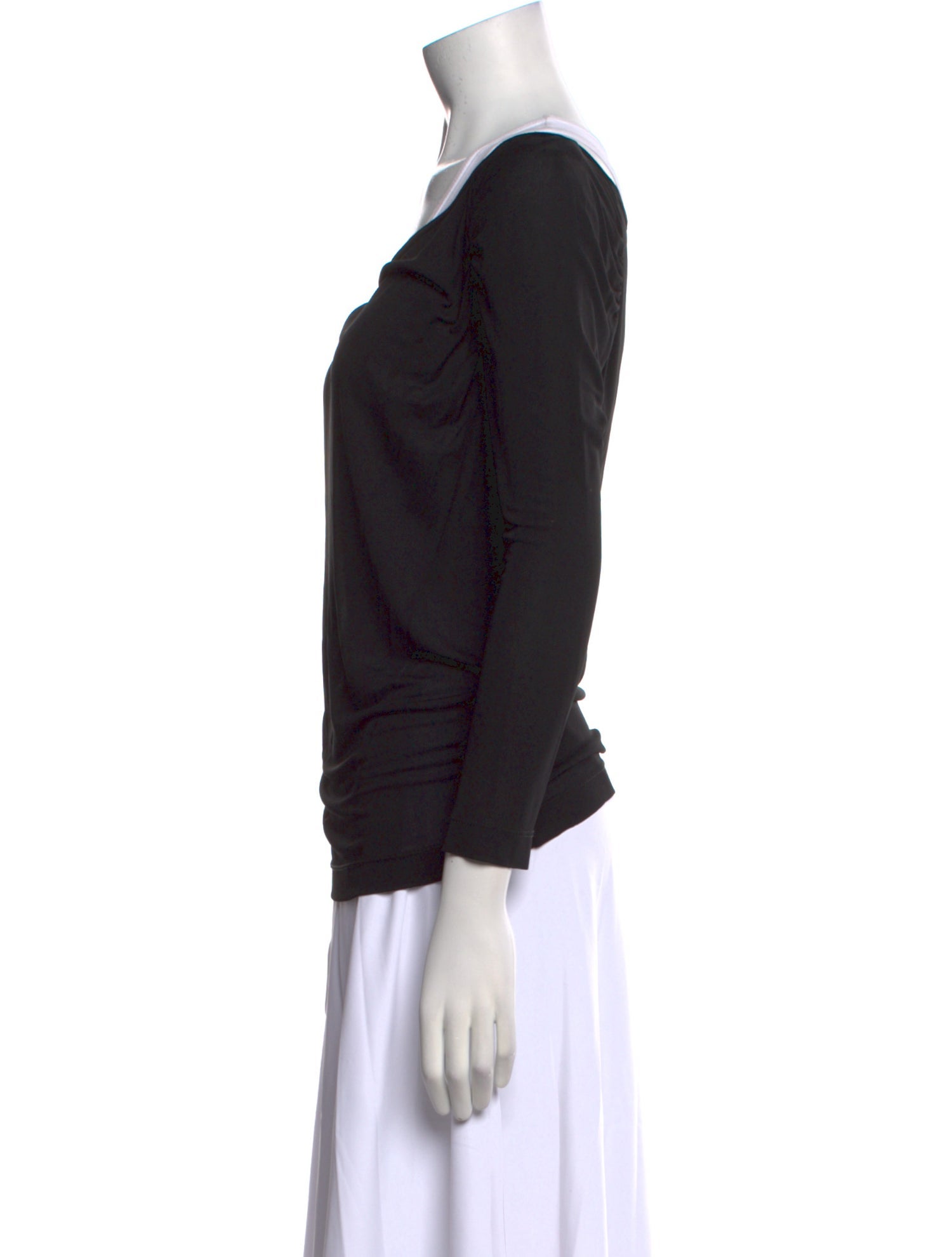 Derek Lam Cowl Neck Three-Quarter Sleeve Top