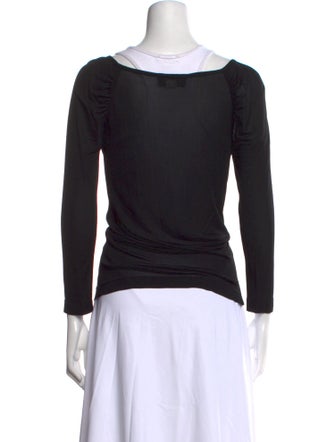 Derek Lam Cowl Neck Three-Quarter Sleeve Top