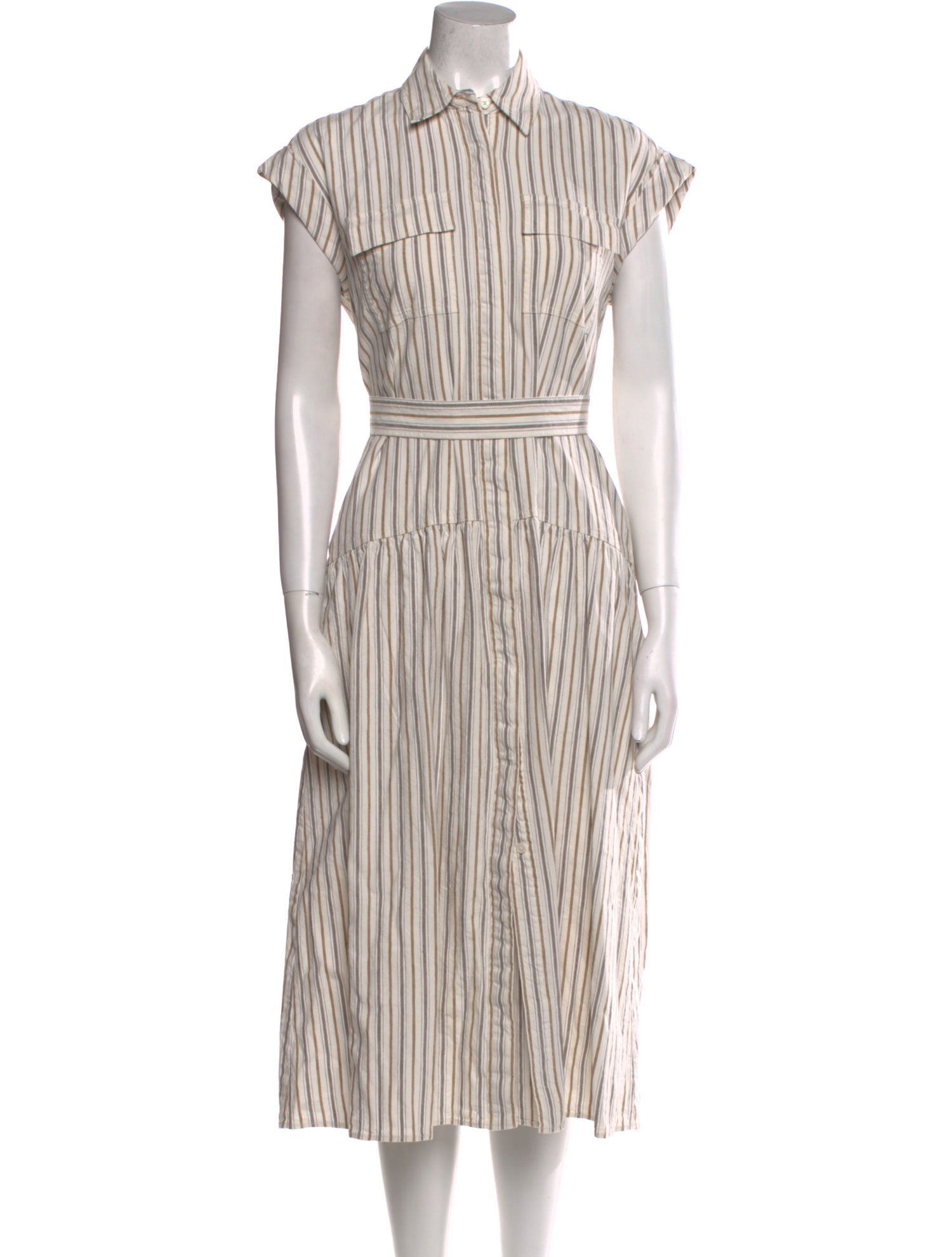 Derek Lam Striped Midi Length Dress