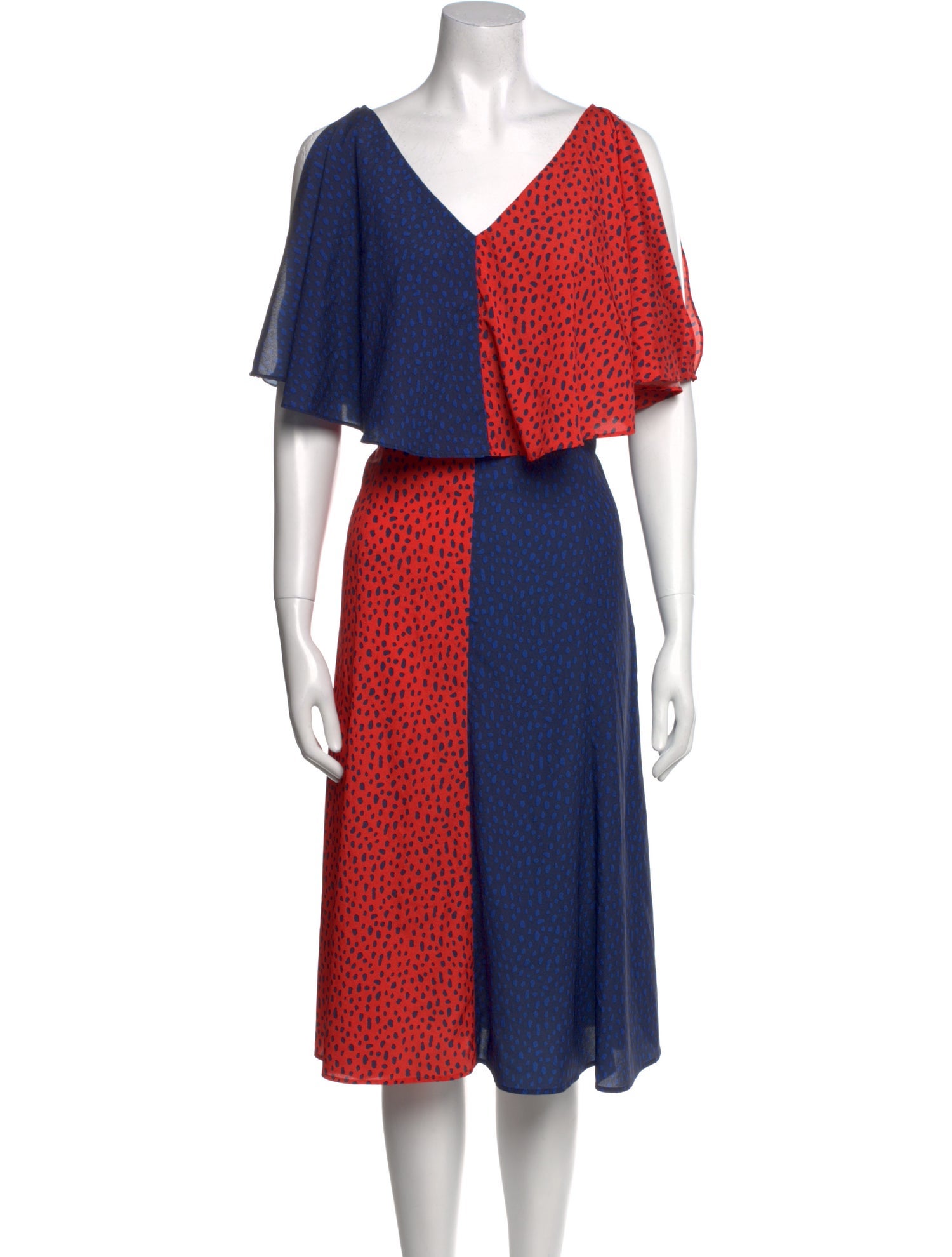 Derek Lam Polka Dot Print Midi Length Dress