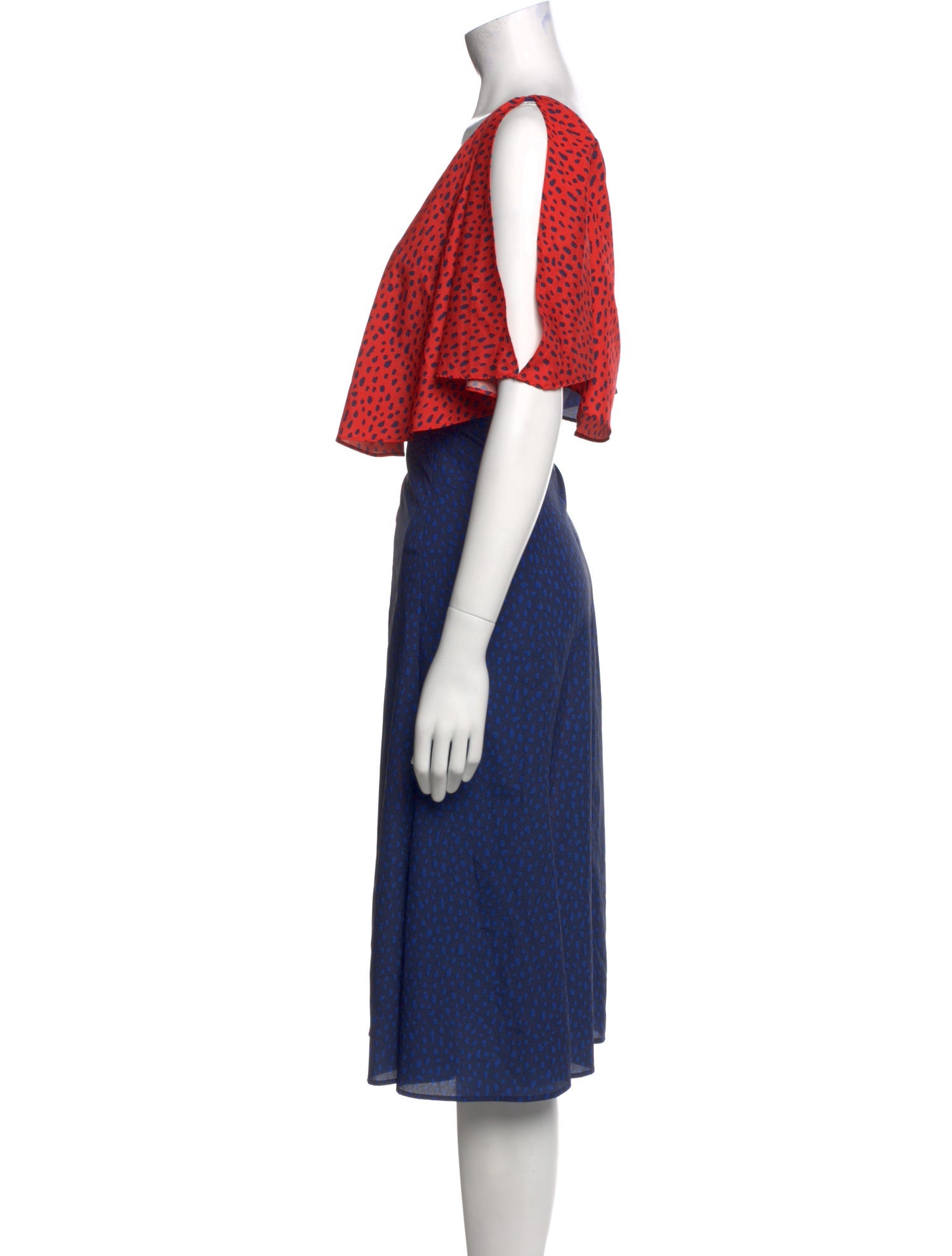 Derek Lam Polka Dot Print Midi Length Dress