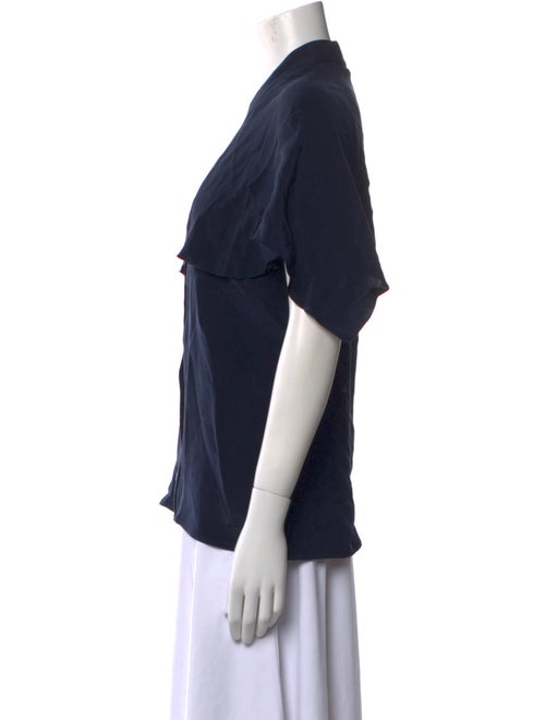 Derek Lam Silk V-Neck Button-Up Top