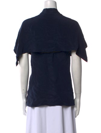 Derek Lam Silk V-Neck Button-Up Top