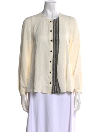Derek Lam Silk Long Sleeve Button-Up Top