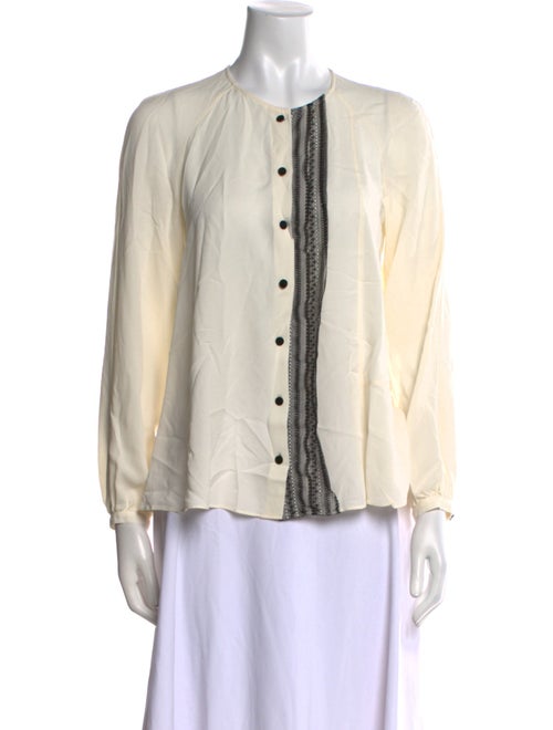 Derek Lam Silk Long Sleeve Button-Up Top