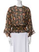 Derek Lam Floral Print Crew Neck Blouse