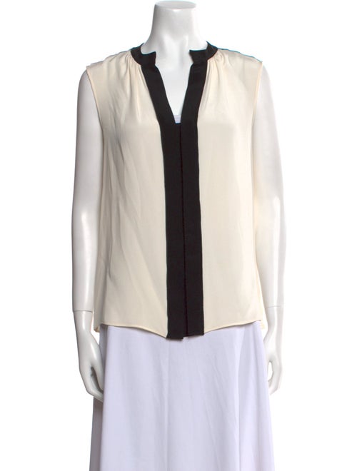 Derek Lam Silk V-Neck Button-Up Top
