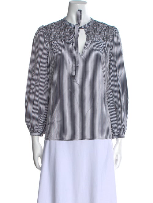 Derek Lam Striped Tie Neck Blouse