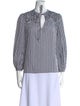 Derek Lam Striped Tie Neck Blouse