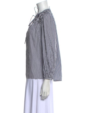 Derek Lam Striped Tie Neck Blouse