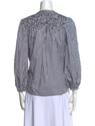 Derek Lam Striped Tie Neck Blouse
