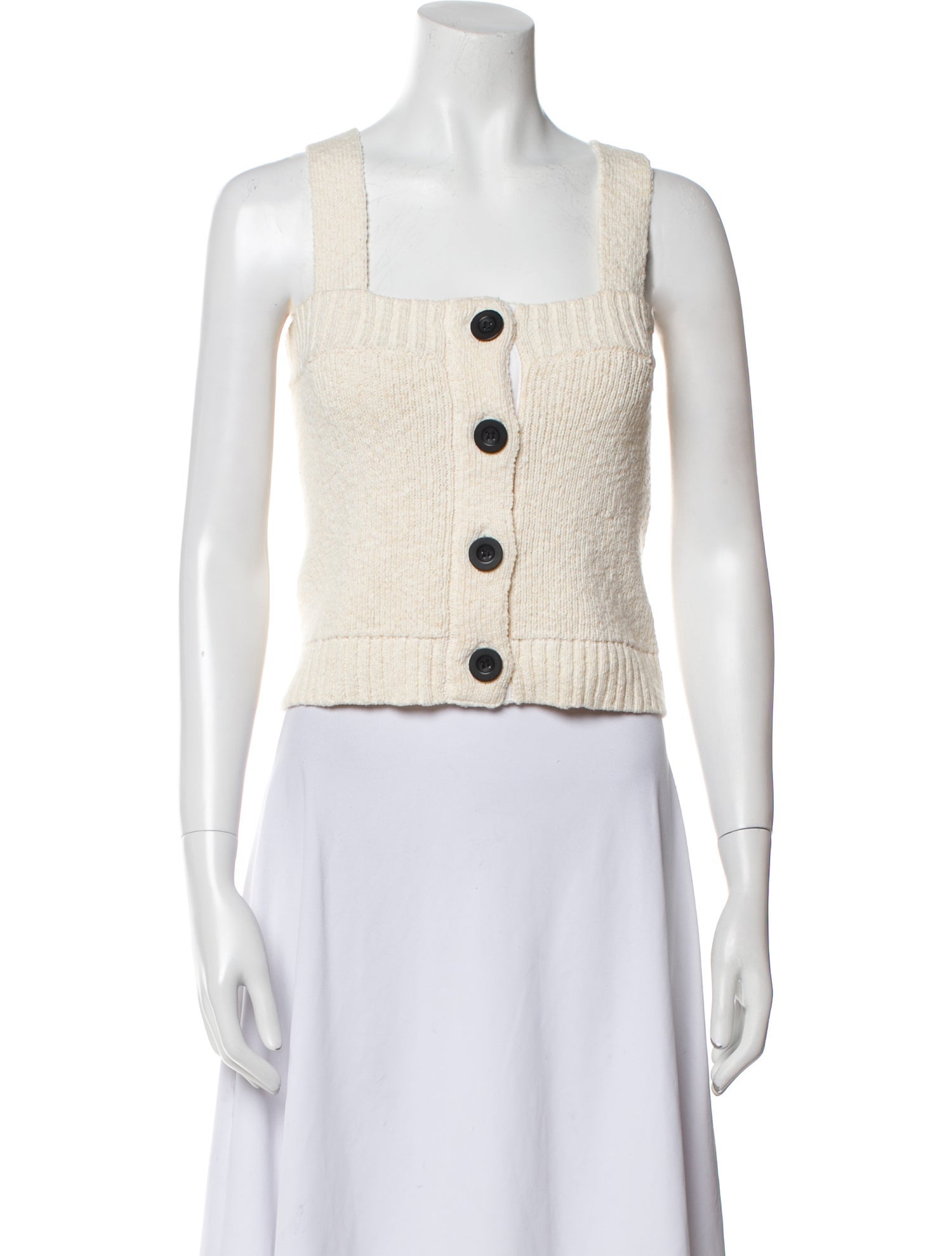 Derek Lam Square Neckline Sleeveless Crop Top