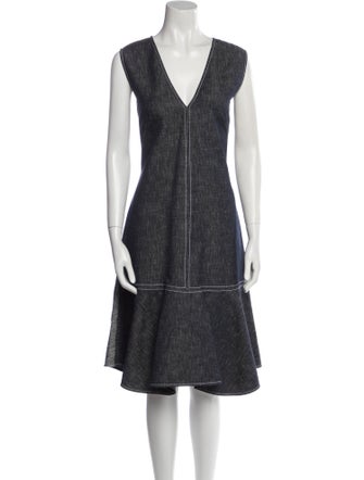 Derek Lam V-Neck Midi Length Dress