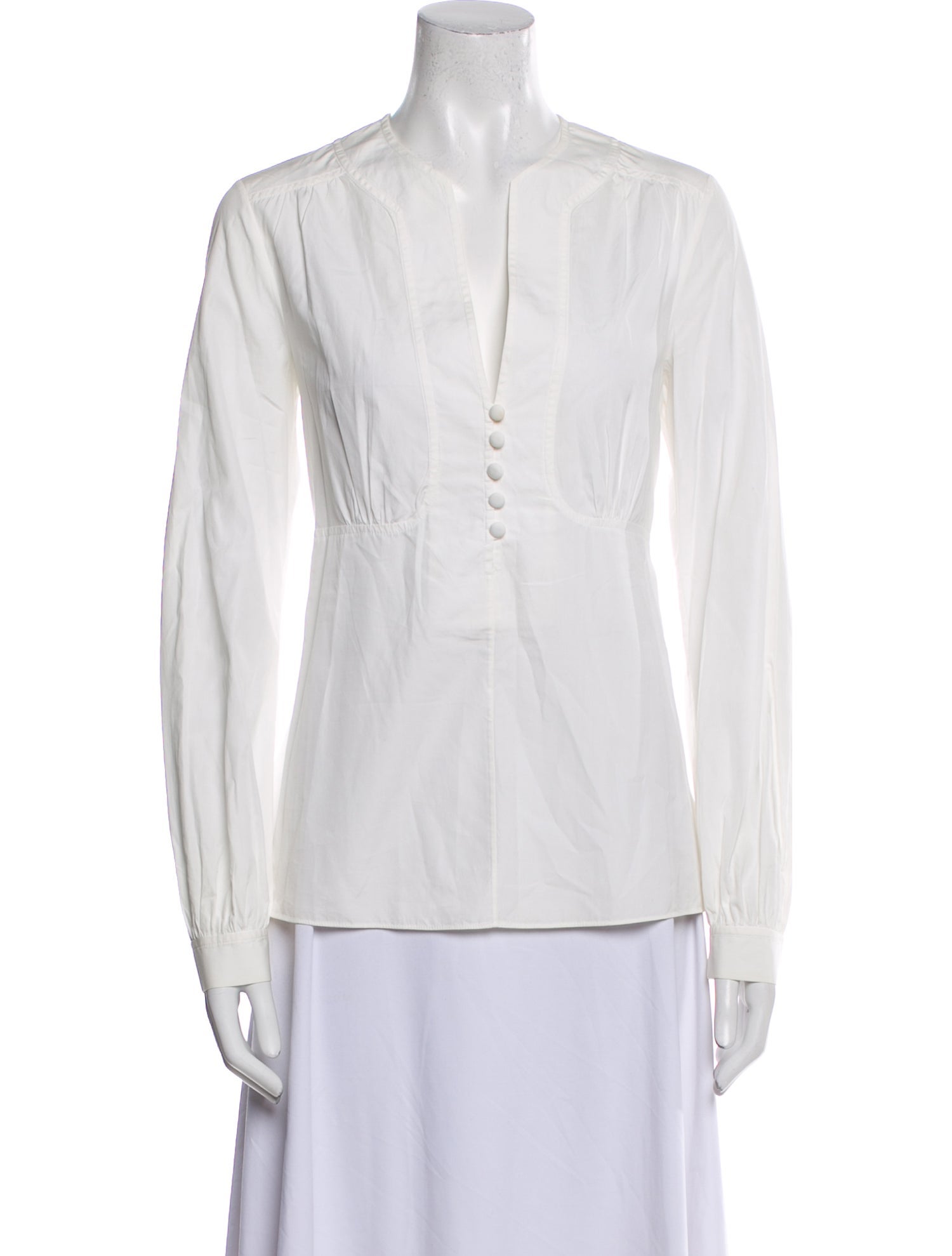 Derek Lam V-Neck Long Sleeve Blouse