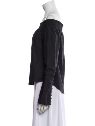 Derek Lam Off-The-Shoulder Long Sleeve Blouse