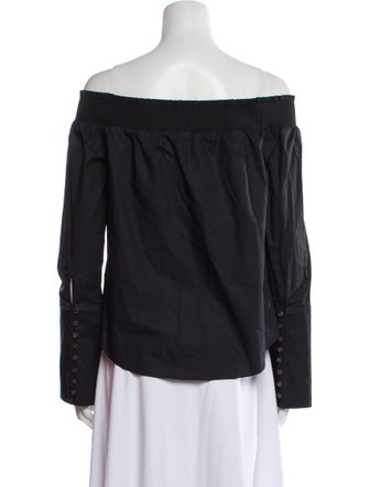 Derek Lam Off-The-Shoulder Long Sleeve Blouse