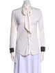 Derek Lam 10 Crosby Mock Neck Long Sleeve Button-Up Top
